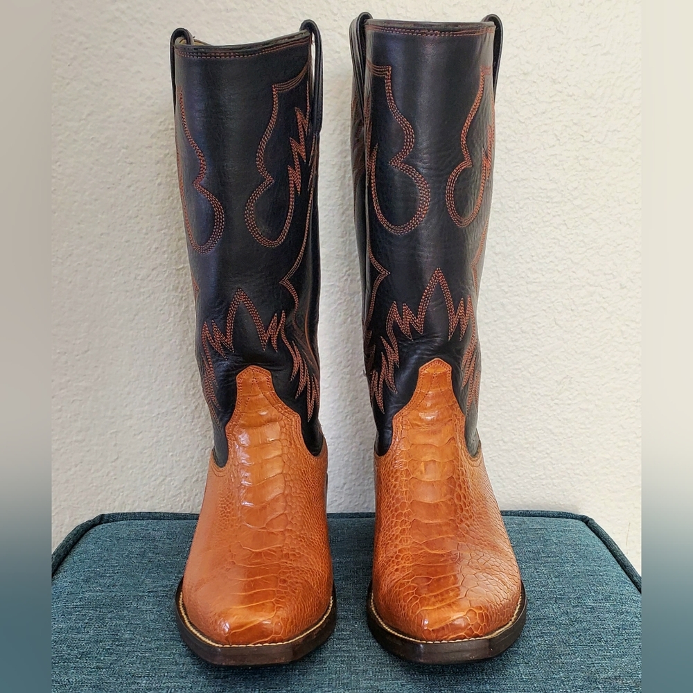 Ostrich Leather Cowboy Boots